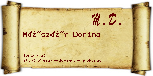 Mészár Dorina névjegykártya